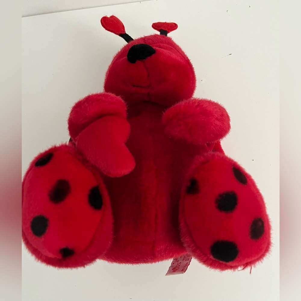 Russ Berrie “Bugsly” Red Ladybug Valentine Plush with Hearts - Picture 6 of 6
